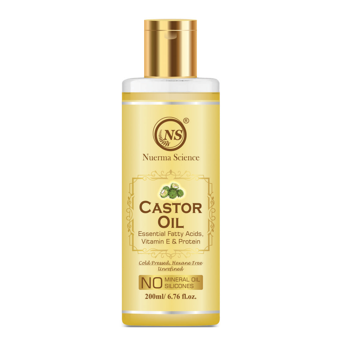 Nuerma Science Castor Oil For Skin & Body | Hydrating & Soothing Massage Oil - 200ml