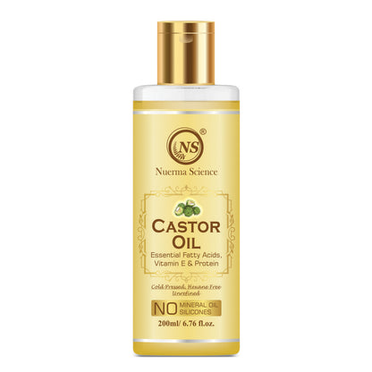 Nuerma Science Castor Oil For Skin & Body | Hydrating & Soothing Massage Oil - 200ml