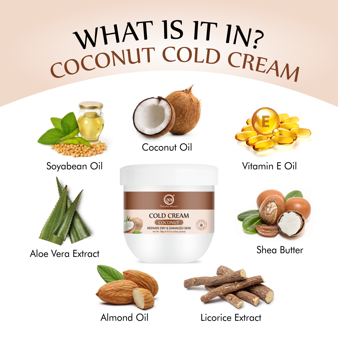 Coconut Cold Cream For Winters To Repair Dry & Damaged Skin - 200gm