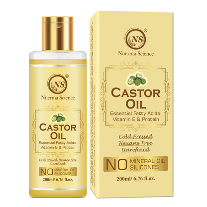 Nuerma Science Castor Oil For Skin & Body | Hydrating & Soothing Massage Oil - 200ml