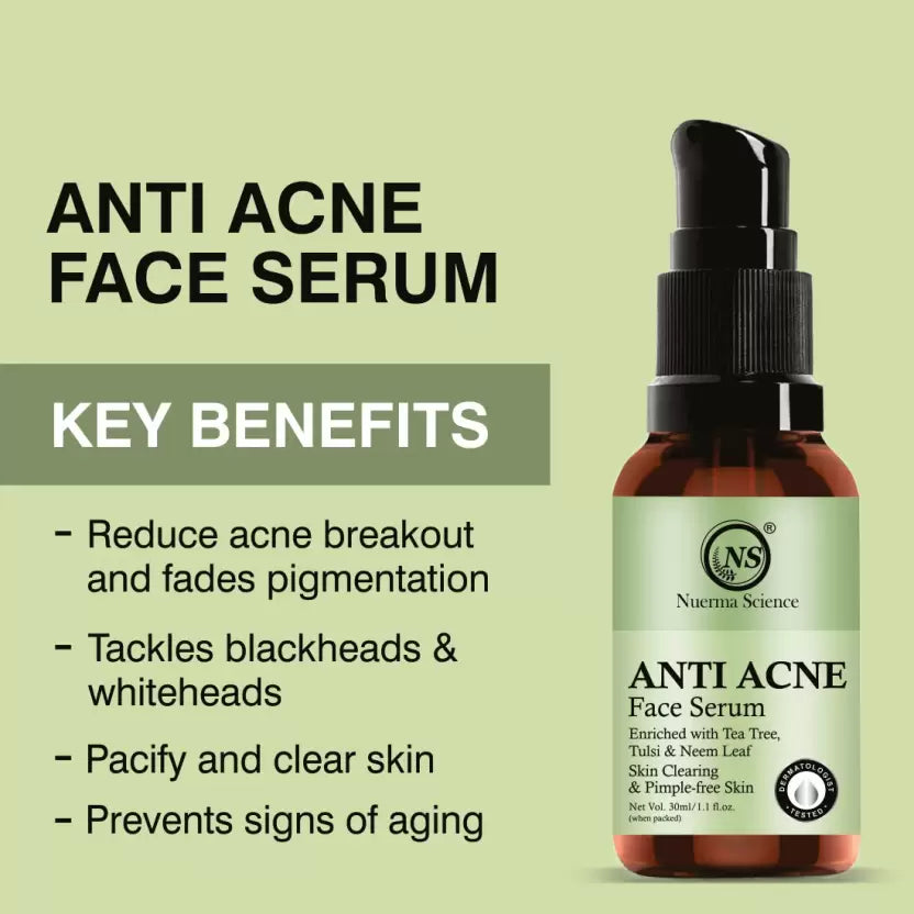 Nuerma Science Anti Acne Face Serum - 15ml | Clear, Calm, and Brighten Skin