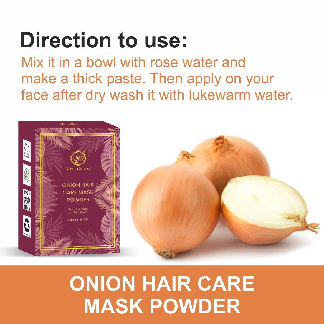 Onion Hair Care Mask Powder