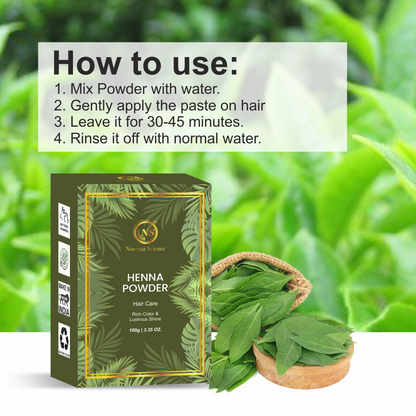 Henna (Organic & Natural) Powder For Hair Color - 100gm