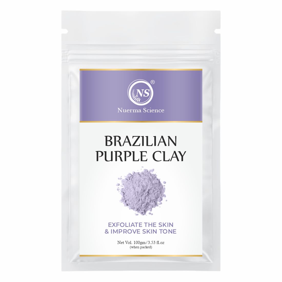 Nuerma Science Brazilian Purple Clay - 100gm | Exfoliates Skin & Improves Skin Tone