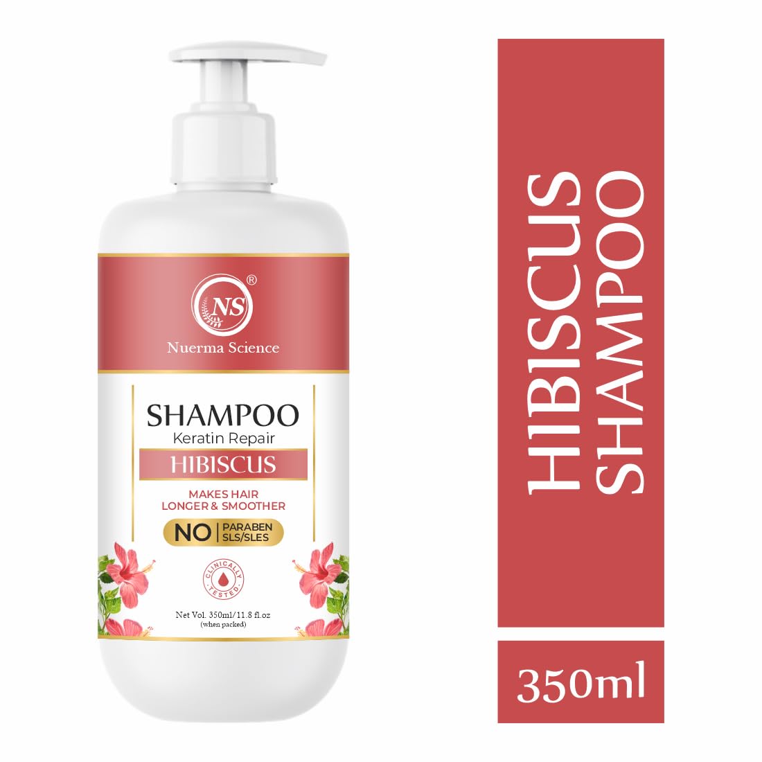 Nuerma Science Hibiscus Hair Shampoo with Keratin Repair (SLS Free) - 350ml