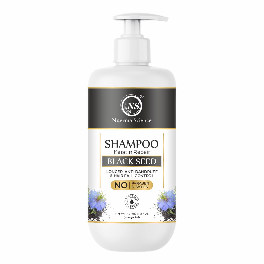 Nuerma Science Sulphate Free Keratin Repair Black Seed Shampoo For Keratin Botox and Coloured Hair - 350ml