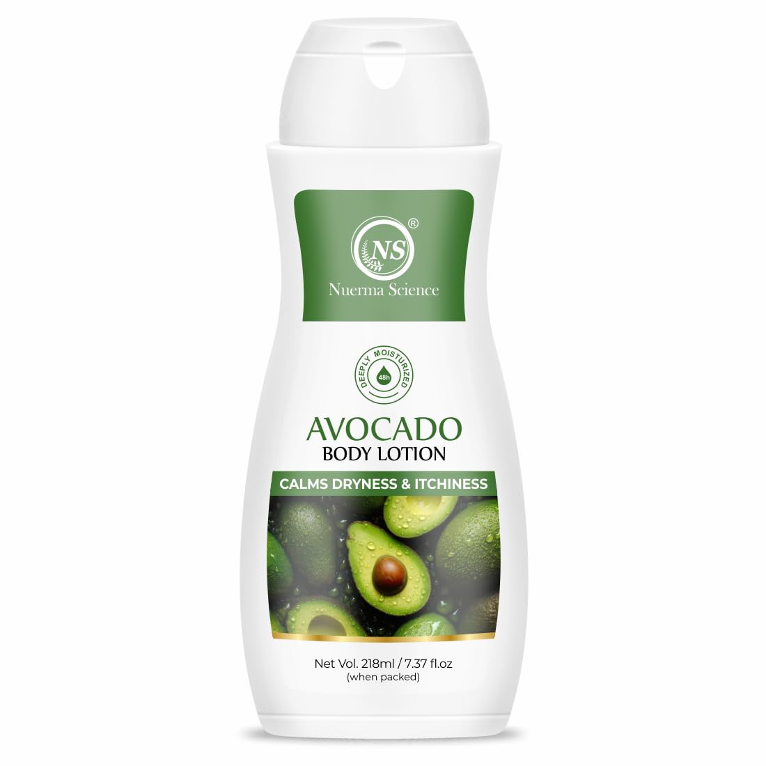 Nuerma Science Avocado Moisturizing Body Lotion for Dry & Sensitive Skin with 24 hr Nourishment - 218ml