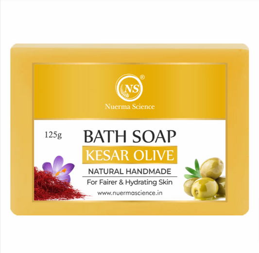 Nuerma Science Kesar Olive Bath Soap | Brightens & Nourishes Skin - 125gm