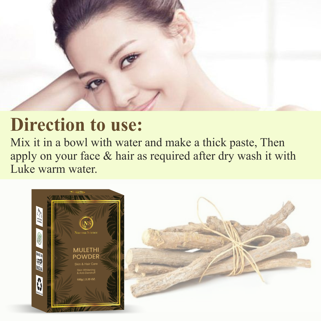 Mulethi Powder For Face & Hair Care - 100mg