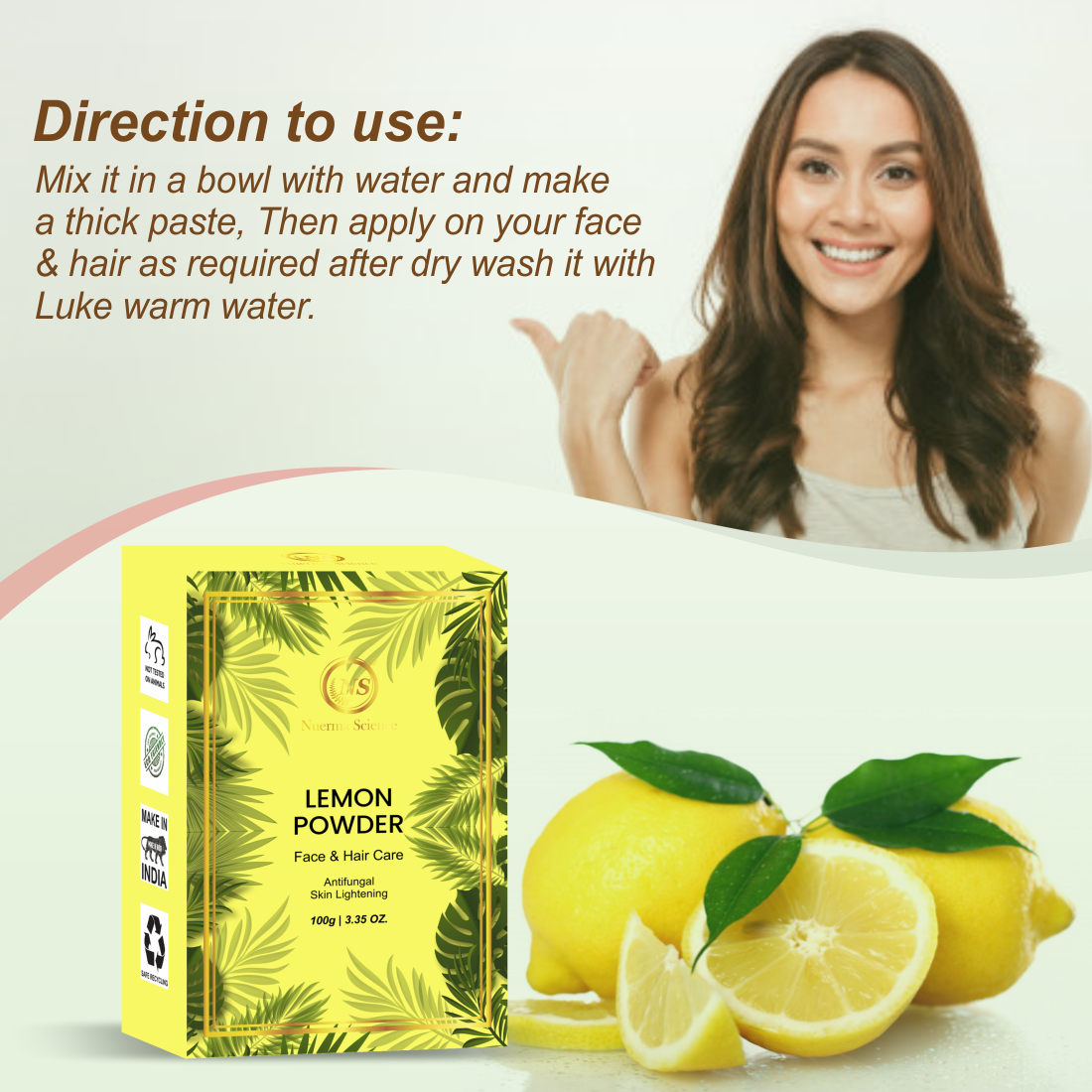 Lemon Peel Powder For Skin & Hair - 100gm