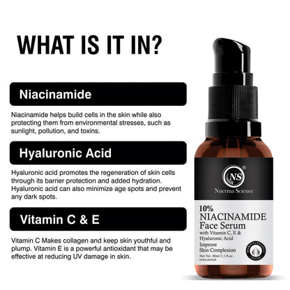 Nuerma Science 10% Niacinamide Face Serum - 15ml | Plump, Smooth, Radiant Skin