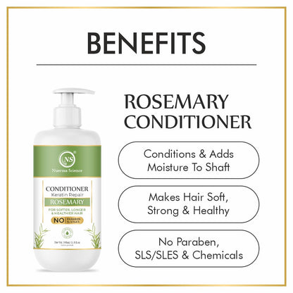 Nuerma Science Keratin Repair Rosemary Hair Conditioner for Softer, Longer & Healthier Hair - 350ml