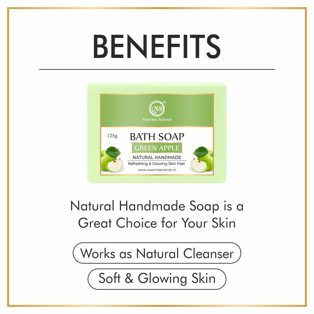 Nuerma Science Green Apple Bath Soap | Refreshes & Revitalizes Skin