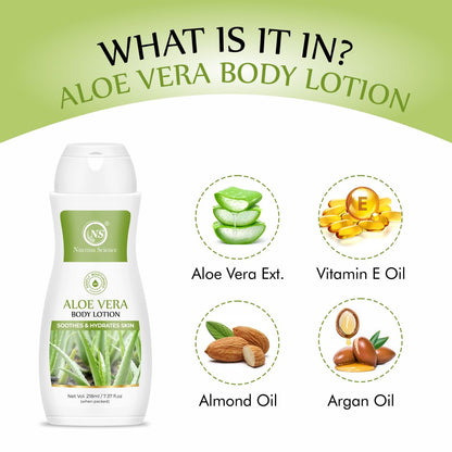 Nuerma Science Aloe Vera Body Lotion | Deep Moisturization & Refreshing Hydration - 218ml