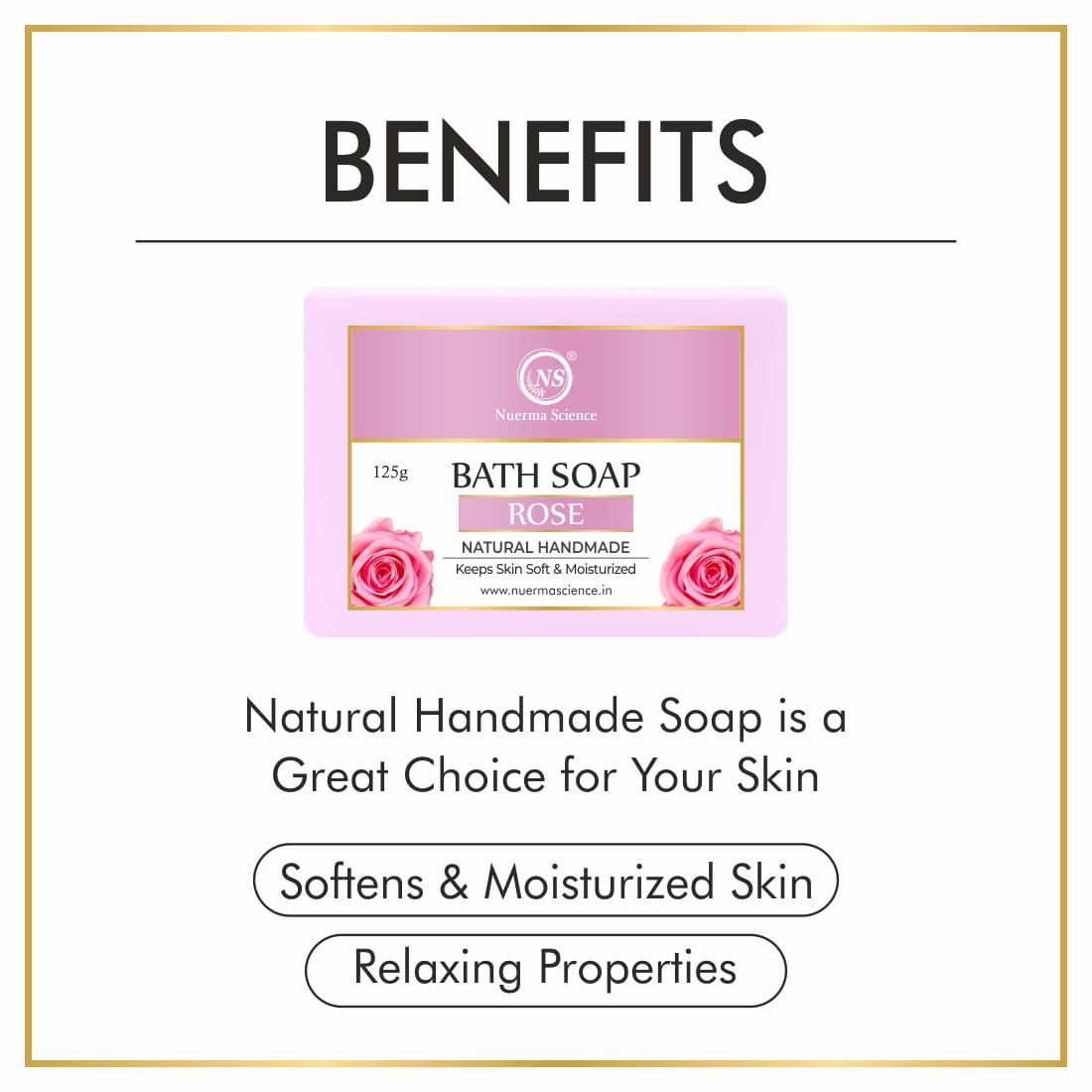 Nuerma Science Rose Bath Soap | Keeps Skin Soft & Moisturized