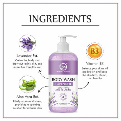 Nuerma Science Lavender Body Wash | For Soothing & Relaxing Body - 300ml