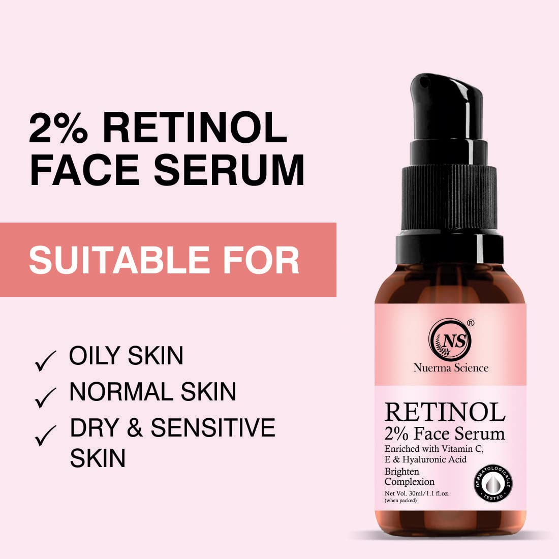 Nuerma Science 2% Retinol Face Serum - 15ml | Refine, Renew, Restore