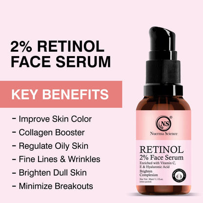 Nuerma Science 2% Retinol Face Serum - 15ml | Refine, Renew, Restore