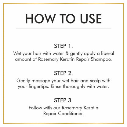 Nuerma Science Keratin Repair Rosemary Shampoo for Damaged, Dry & Frizzy Hair - 350ml