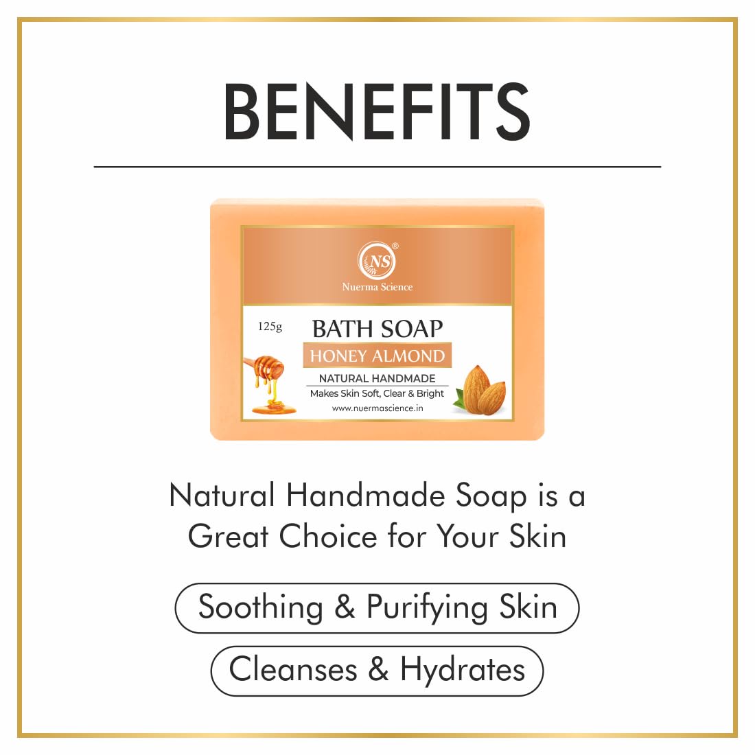 Nuerma Science Honey Almond Bath Soap | Nourishes & Softens Skin