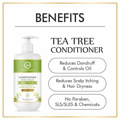 Nuerma Science Keratin Repair Tea Tree Hair Conditioner for Dandruff & Repair Damaged Hair - 350ml