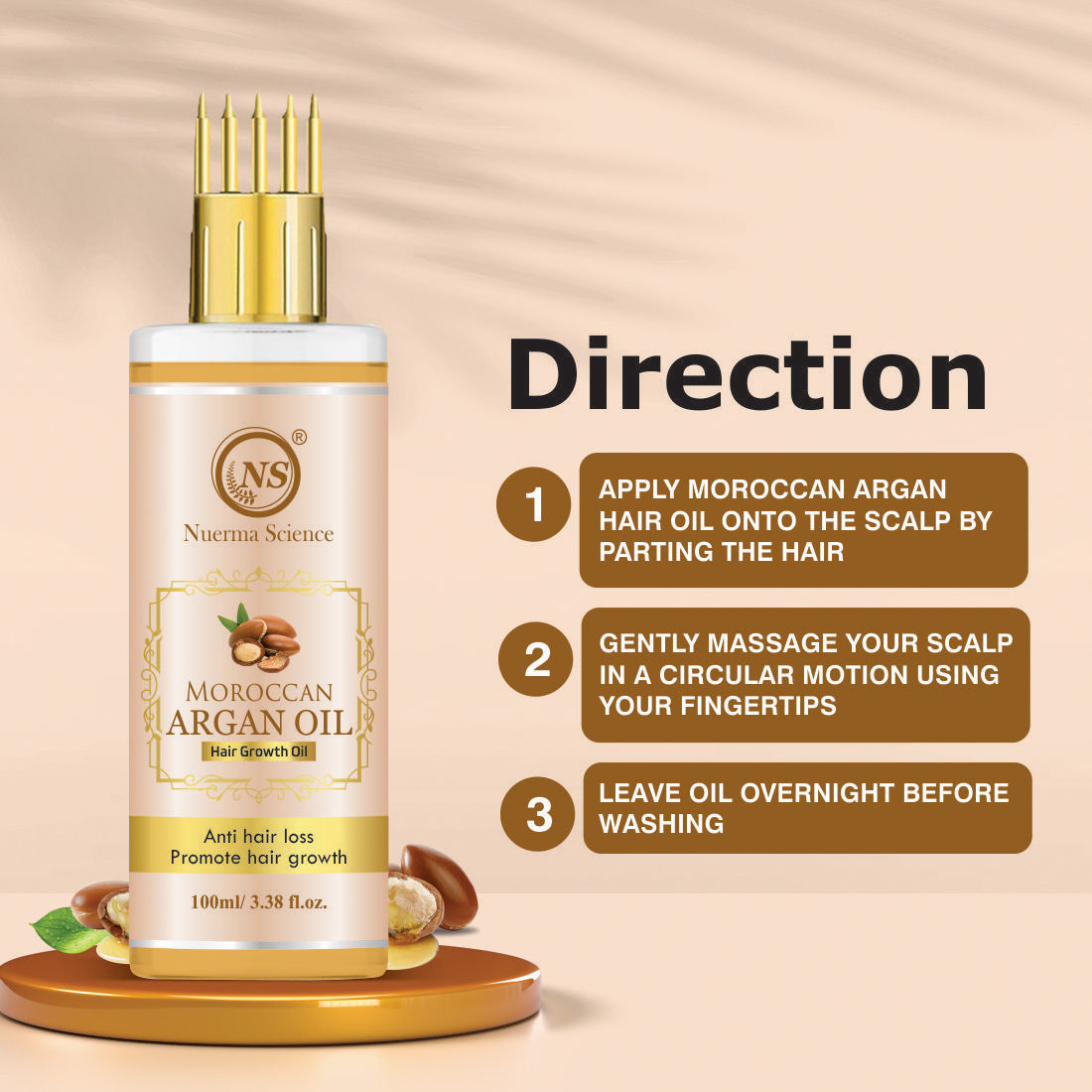 Moroccan Argan Hair Oil direction