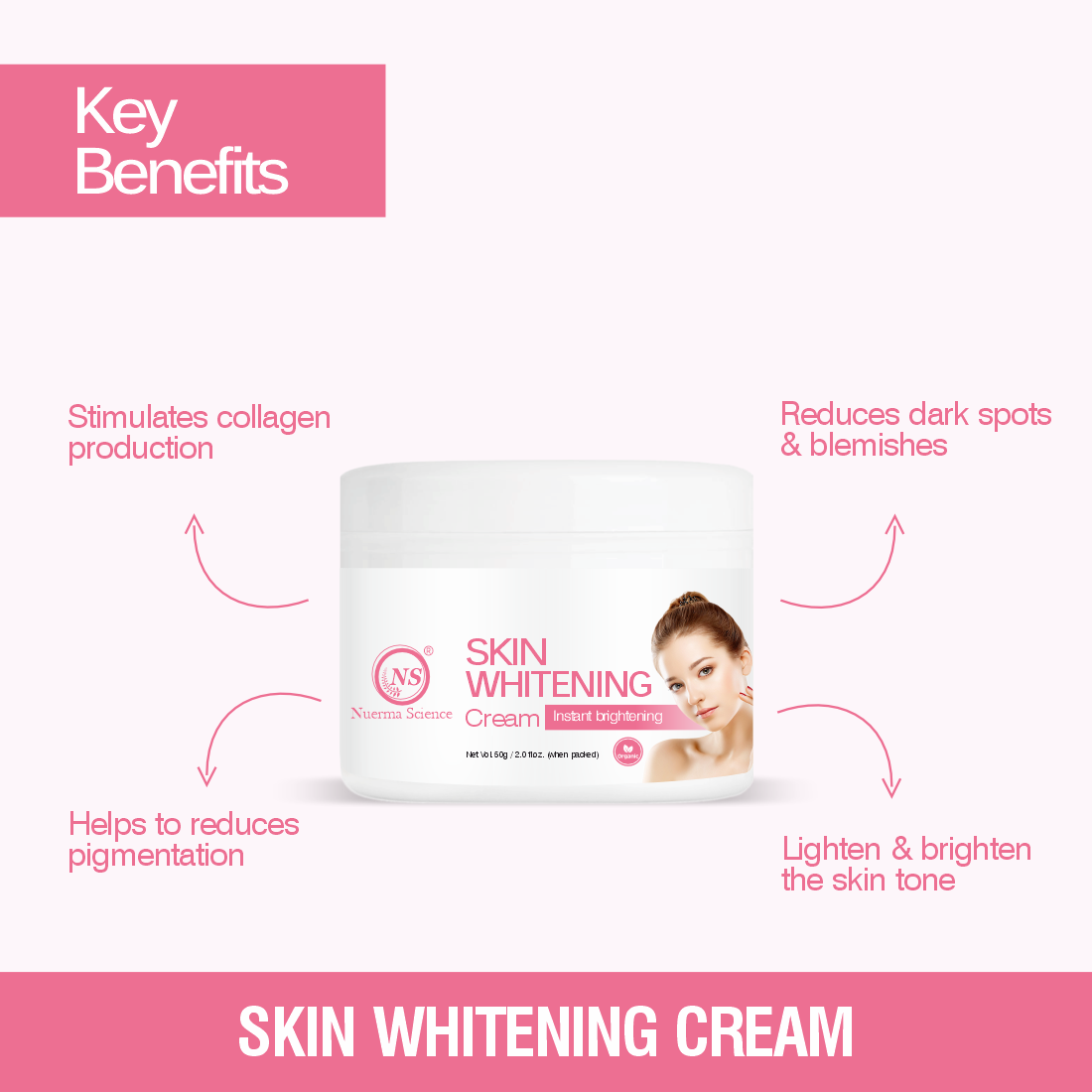 Nuerma Science Skin Whitening Cream for Instant Luminous Complexion - 50gm