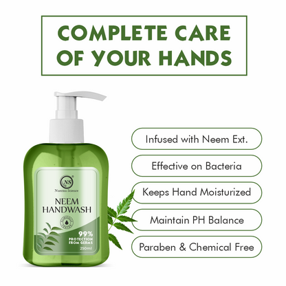 Nuerma Science Neem Hand Wash | Reduces Redness & Irritation, Eliminates Germs & Dirt