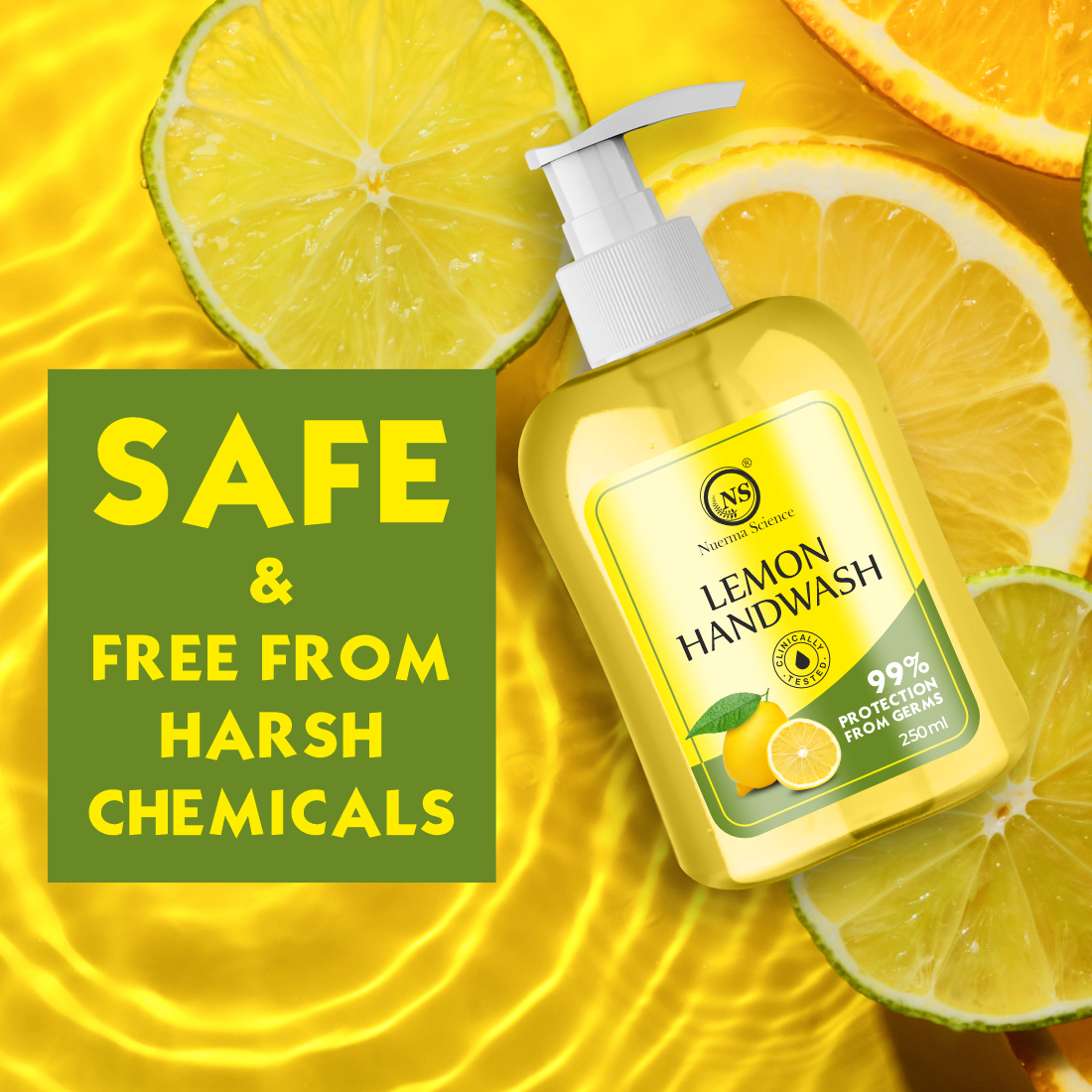 Nuerma Science Advanced Lemon Hand Wash for Clear & Anti-Protection