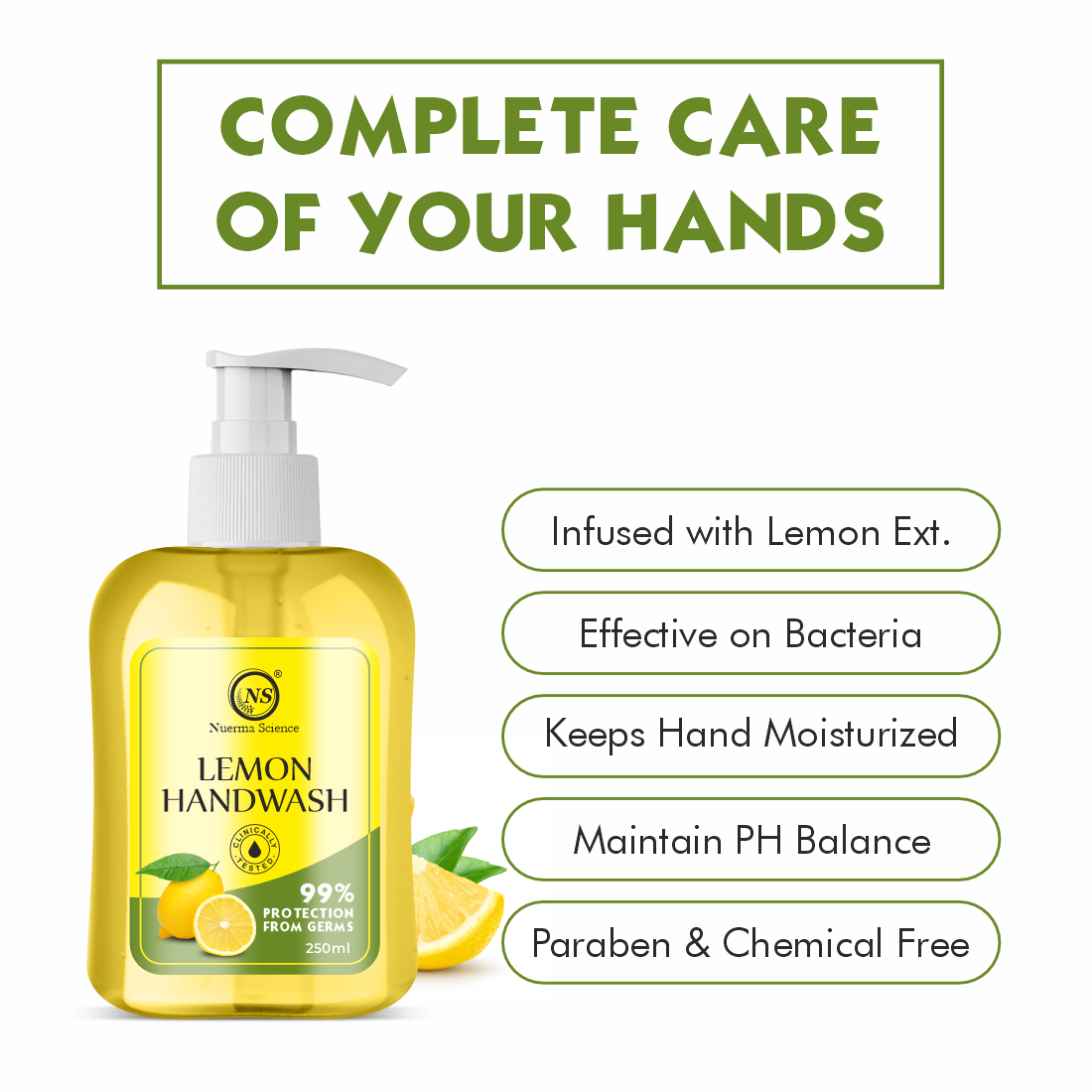 Nuerma Science Advanced Lemon Hand Wash for Clear & Anti-Protection