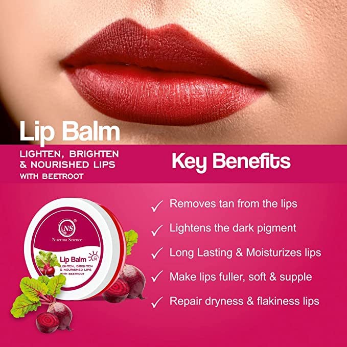 Nuerma Science Beetroot Lip Balm | Lighten, Brighten & Nourished Lips - 6gm