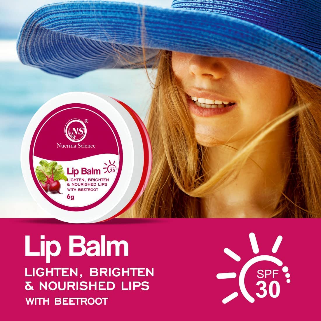 Nuerma Science Beetroot Lip Balm | Lighten, Brighten & Nourished Lips - 6gm