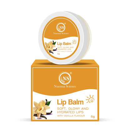 Nuerma Science Vanilla Lip Balm | Soft, Glowy & Hydrated Lips - 6gm