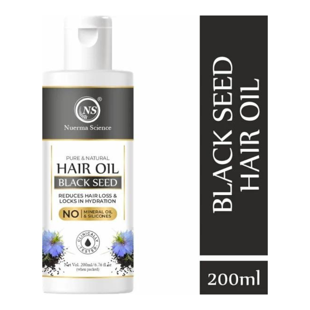 Nuerma Science Black Seed Hair Oil to Reduce Hair Loss & Locks in Hydration