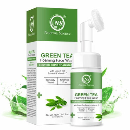 Nuerma Science Green Tea Foaming Face Wash | Hydrate, Soothe & Revitalize Skin - 150ml