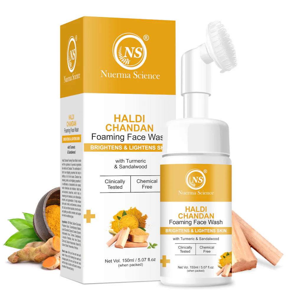 Nuerma Science Haldi Chandan Foaming Face Wash | Improve Skin Texture & Reduces Acne - 150ml