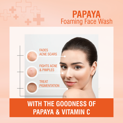 Nuerma Science Papaya Foaming Face Wash | Brightens Skin Tone & Clears Blemishes - 150ml