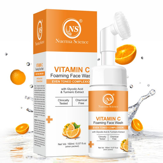 Nuerma Science Vitamin C Foaming Face Wash | To Enhance Skin Glow & Reduce Pigmentation - 150ml