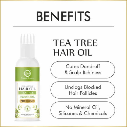 Nuerma Science Tea Tree Hair Oil for Healthy Scalp & Dandruff Control