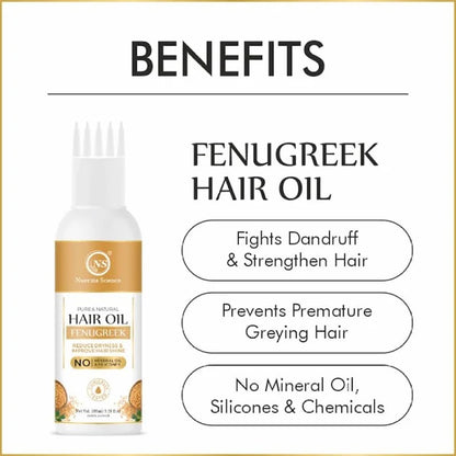 Nuerma Science Fenugreek Hair Oil to Reduce Dryness & Improve Hair Shine